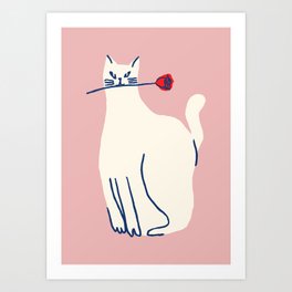 Casanova cat - the whimsical Catsanova Art Print