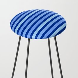 Light And Navy Blue Stripes Modern Summer Collection Counter Stool