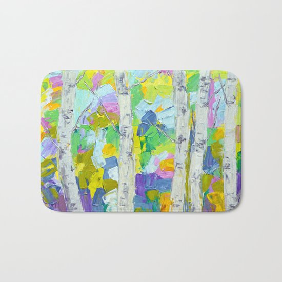Dancing Birch Trees Bath Mat