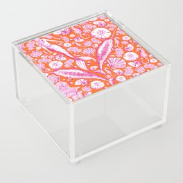 Mermaid Toile Pattern - Pink and orange Acrylic Box