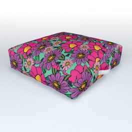 Multi-Colored Floral Outdoor Floor Cushion