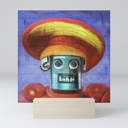 Mexican robot AI painting Mini Art Print