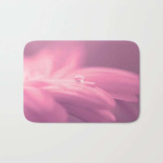 Lonely droplet pink daisy flower - Floral on #Society6 Bath Mat