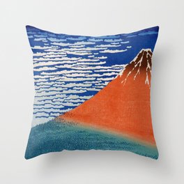South Wind, Clear Weather, 1830-1833 by Katsushika Hokusai Throw Pillow