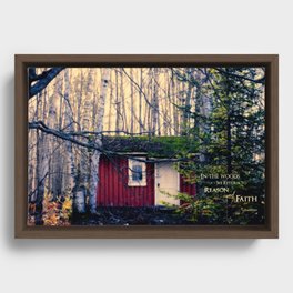 Cabin in the Woods (Emerson quote) Framed Canvas