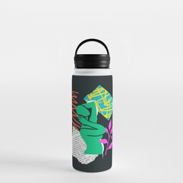 Abstract woman body collage art illustration Water Bottle
