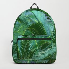 ABSTRACTED BLUE-GREEN TROPICAL PALMS GREEN ART Backpack