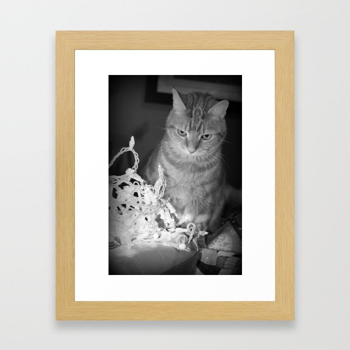 Christmas Kitty Framed Art Print