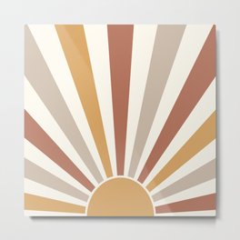 Multicolor retro Sun design 2 Metal Print