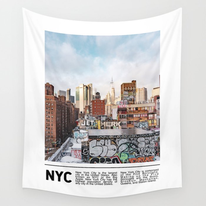 New York City Skyline | Minimalist  Wall Tapestry