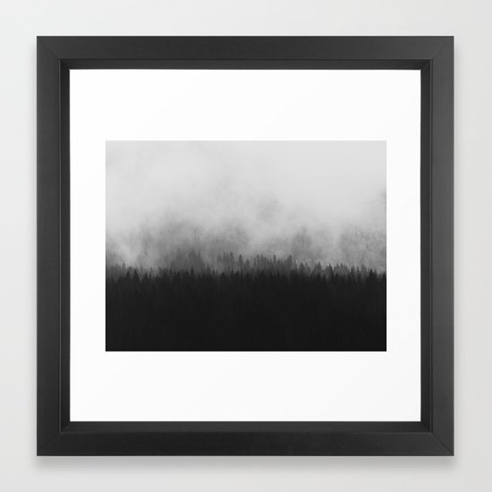Minimalist Modern Black And White Photography Landscape Misty Minimalist Modern Black And White Photography Landscape Misty Pine Forest Watercolor Effect Sp Framed Art Print By Enshape Society6