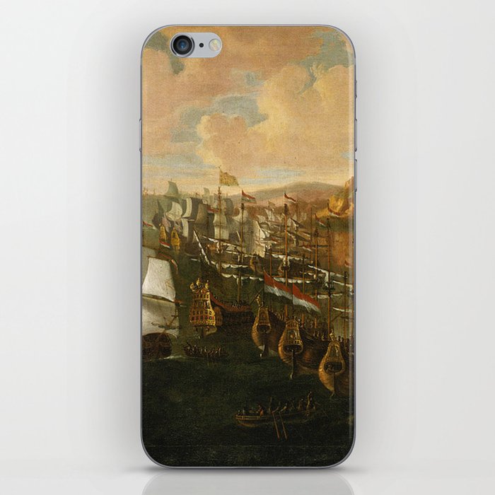 Ships on the waterfront vintage artwork iPhone Skin