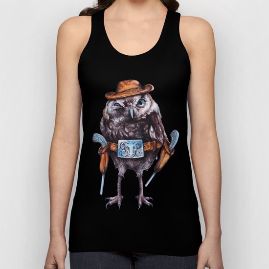 cowboy owl Unisex Tank Top