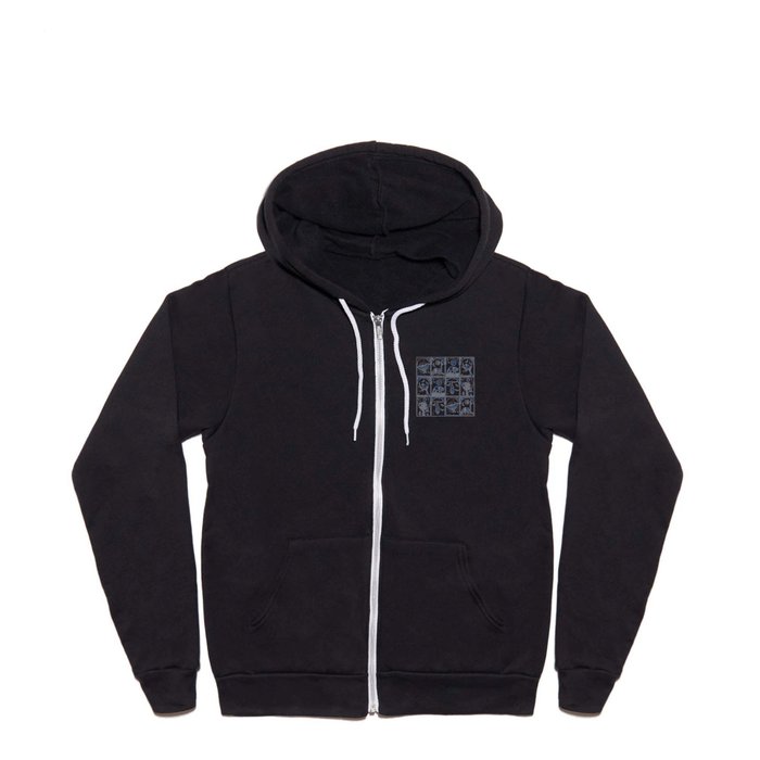 The Night Palace - Blue and White Full Zip Hoodie