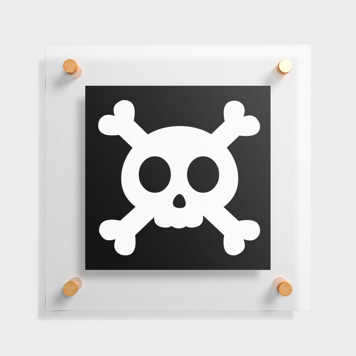 Black Pirate Flag Skull Floating Acrylic Print