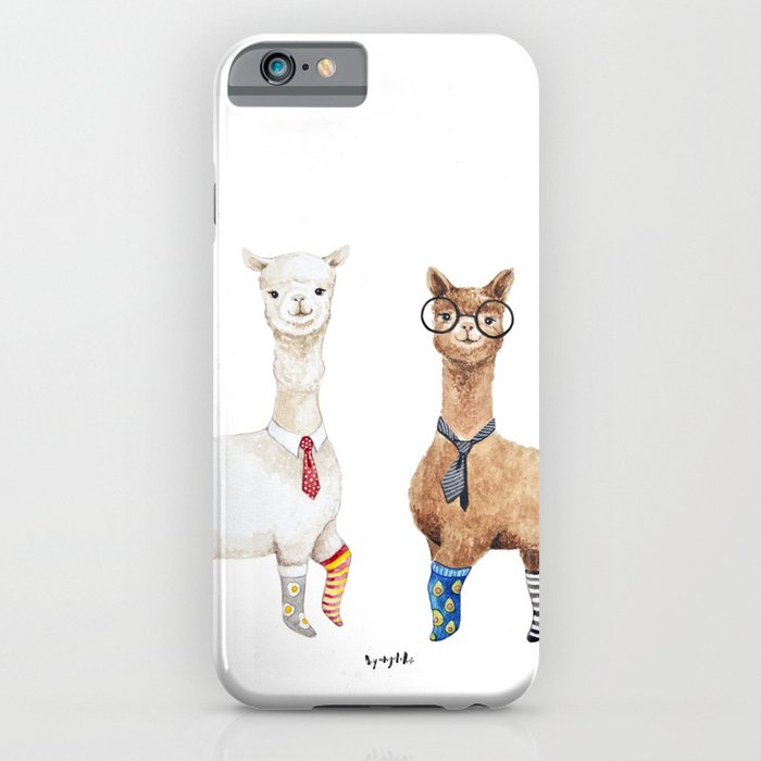 Alpaca with awesome socks iPhone Case
