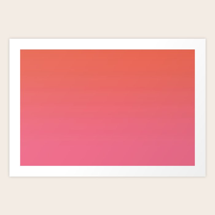 Pantone Living Coral Pink Lemonade Gradient Ombre Blend Art Print By Pipafineart Society6