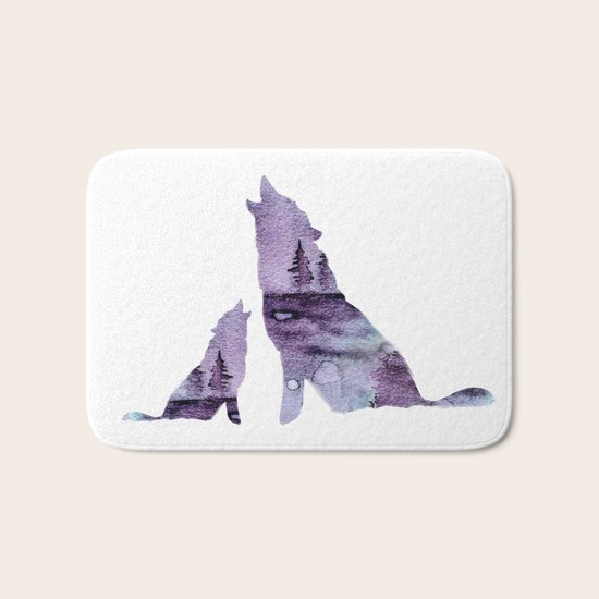 Howling Wolves Bath Mat