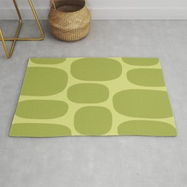 Modernist Spots 258 Chartreuse and Olive Green Area & Throw Rug