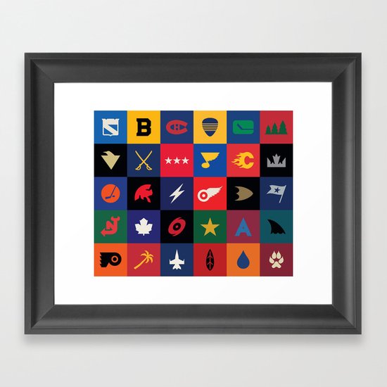 Minimalist Hockey Framed Art Print