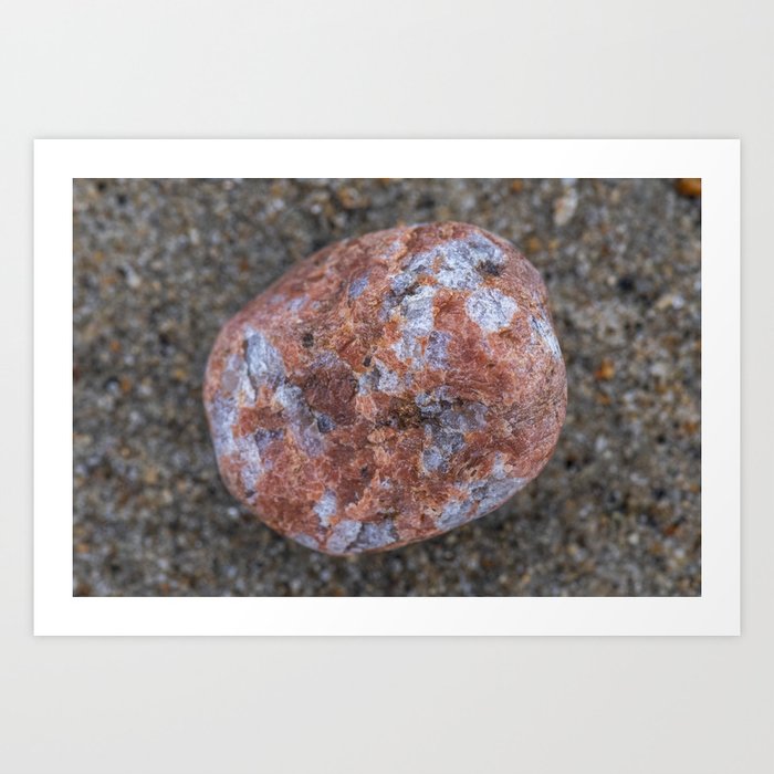 Pink granite pebble Art Print