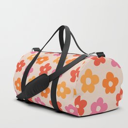 Retro 60s 70s Flowers Pattern #pattern #vintage Duffle Bag