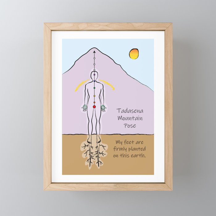 Tadasena, Mountain Pose Framed Mini Art Print
