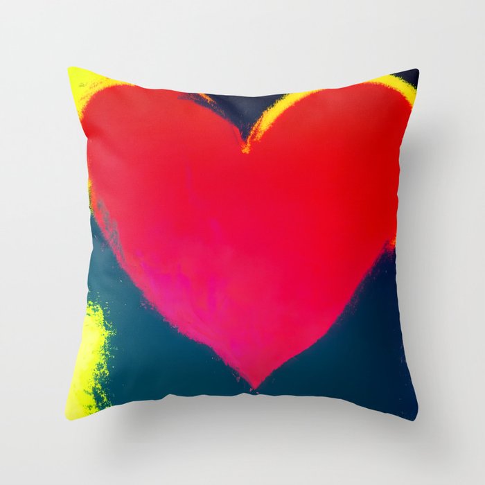 Red Heart  - Pop Art Style Throw Pillow