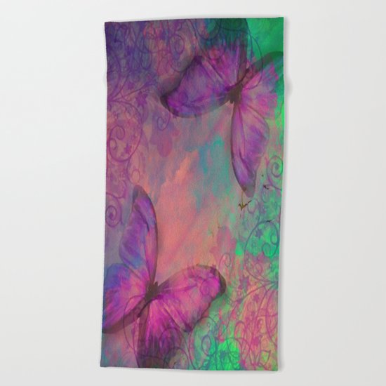 Butterfly Love Abstract Beach Towel