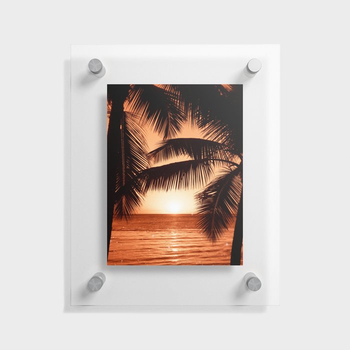 Sunset Palm Beach Floating Acrylic Print