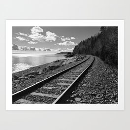 Charlevoix Railway (black and white version) Art Print