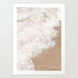 Waves Rolling onto the Beach. Minimalistic print - fine art photography Art Print Art Print