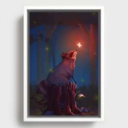 Enchanted Raccoon Framed Canvas