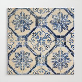 Blue Portugese Tile Pattern | Colorful Travel Photography in Portugal | Azulejos House Design Art Print Wood Wall Art