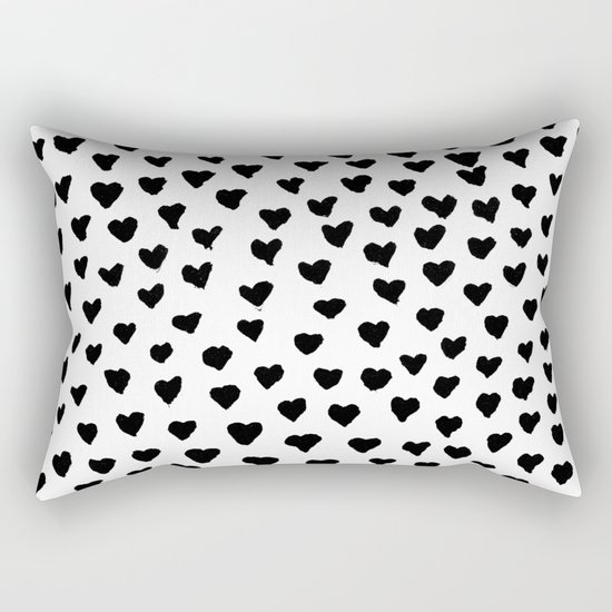 Black Heart Rectangular Pillow
