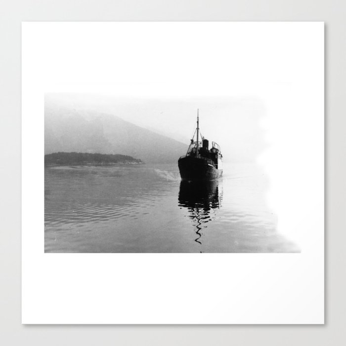 Fjord ship Canvas Print