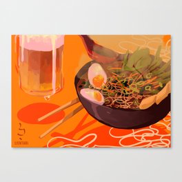 Ramen & Beer Canvas Print