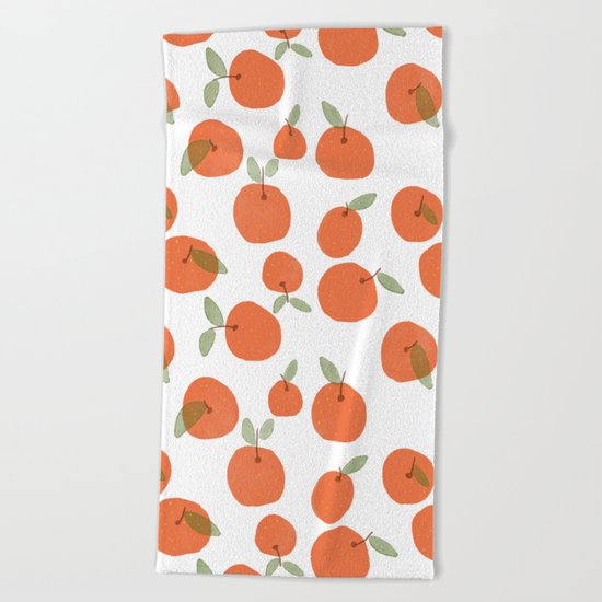 Oranges Pattern Beach Towel