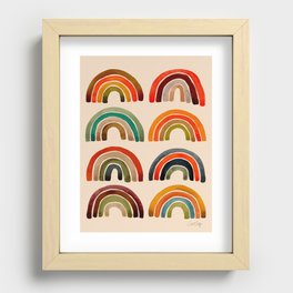 Rainbow Watercolor – Retro Palette Recessed Framed Print
