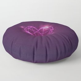 Shimmering Pink Geometric Heart Floor Pillow