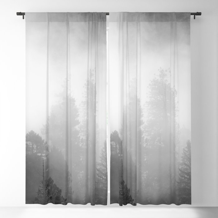 Harmony - Misty Mountain Forest Nature Photography Blackout Curtain