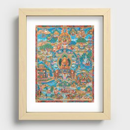 Medicine Buddha Thangka Recessed Framed Print