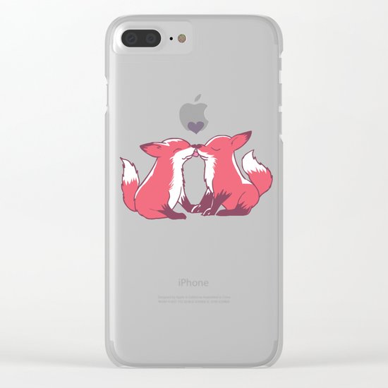 Fox Kisses Clear iPhone Case