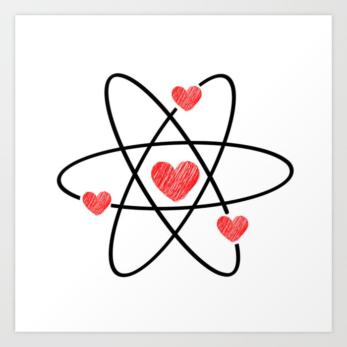 Love Atom Helix - Science Is Real Like Love Art Print