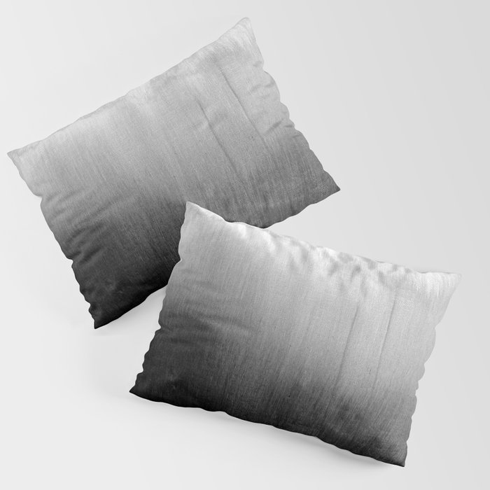 Modern Black and White Watercolor Gradient Pillow Sham