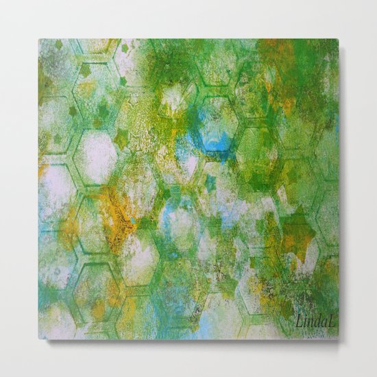 Hexy Green Metal Print