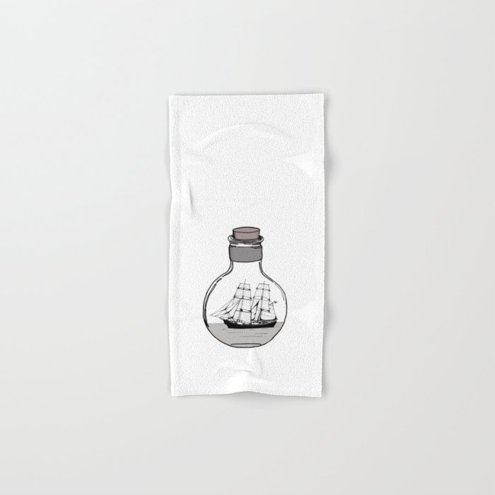 Ship in the Glass Bulb for Home Decor and Apparel Hand & Bath Towel