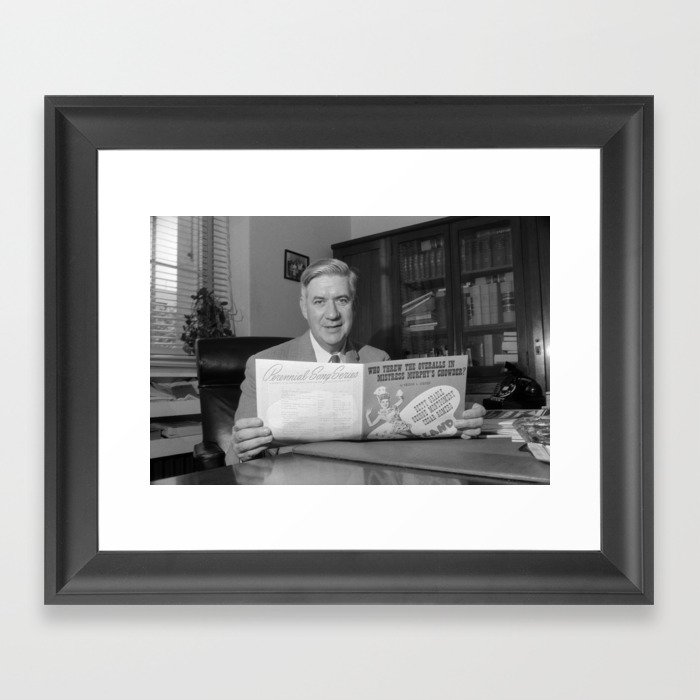 Tip O'Neill In His Office - 1957 Framed Art Print