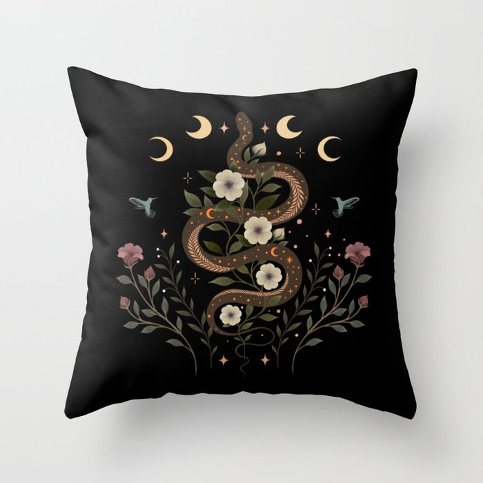 Serpent Spell Throw Pillow