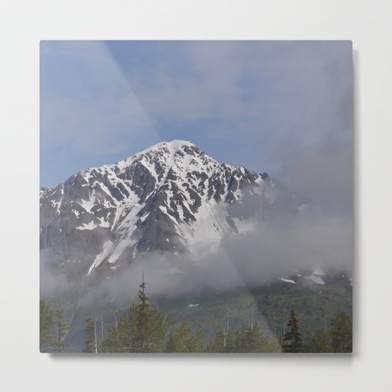 Seward Mountain Fog Metal Print